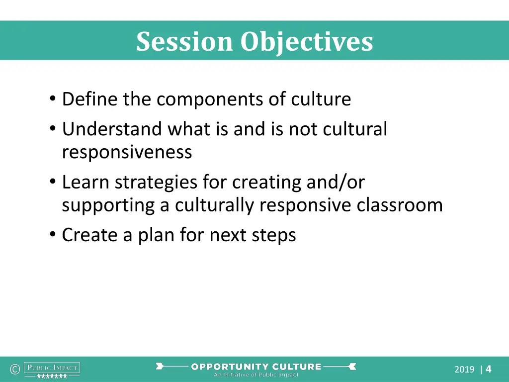 session objectives