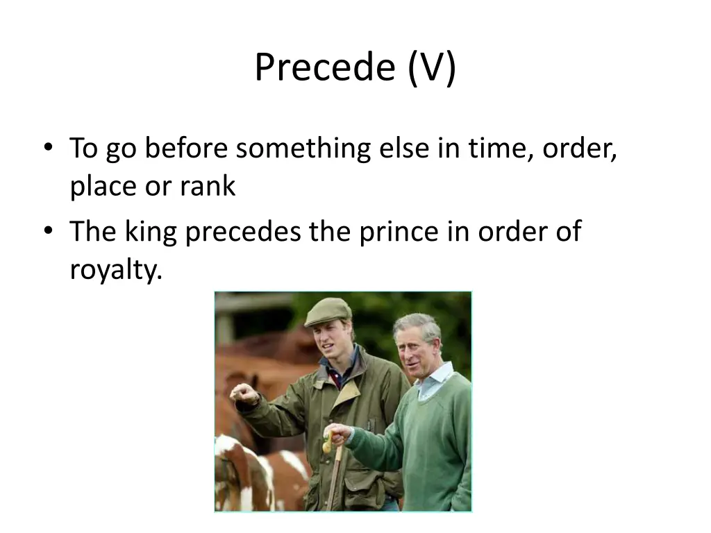 precede v