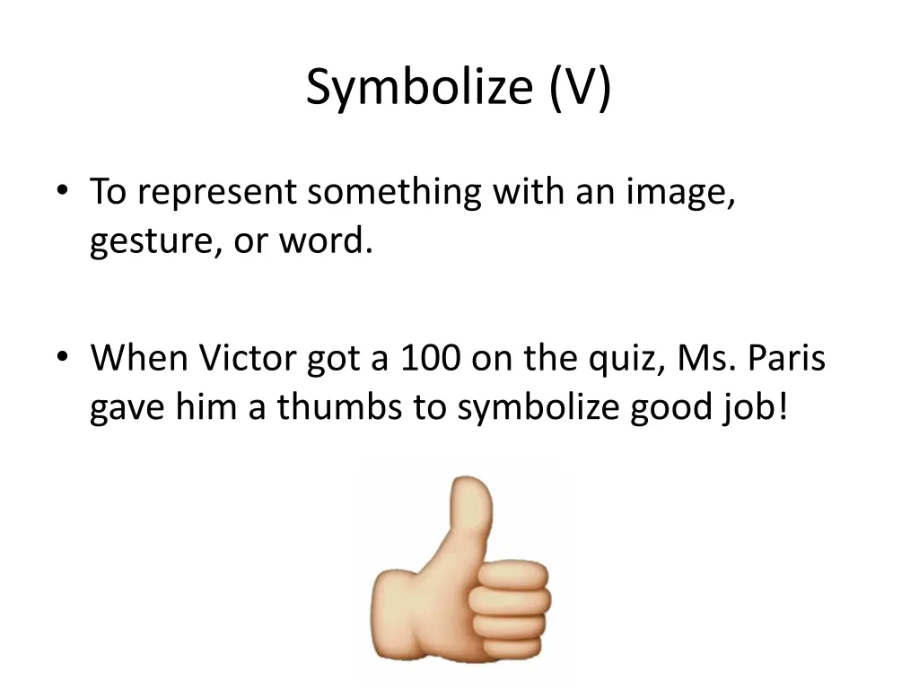 symbolize v