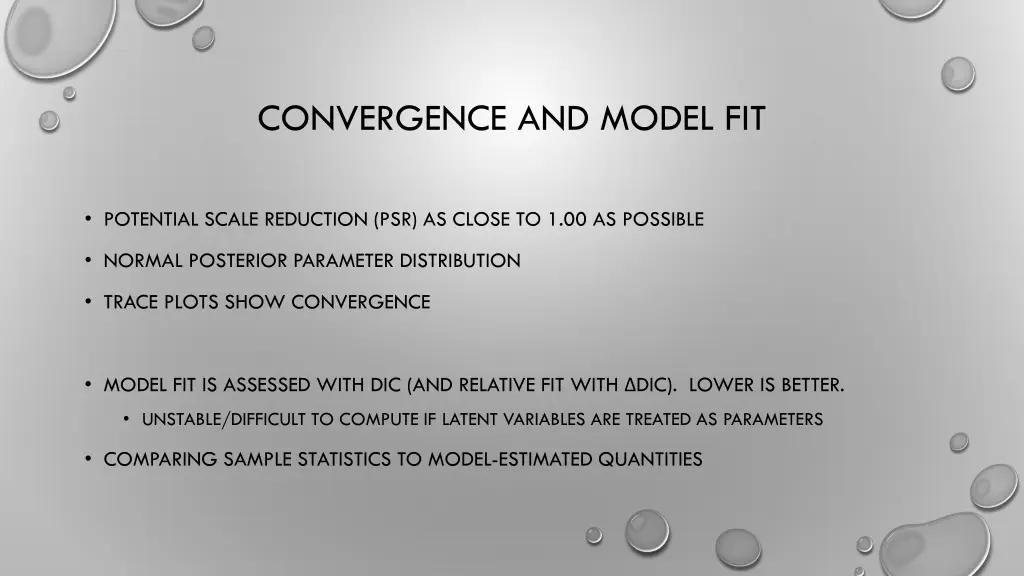 convergence and model fit