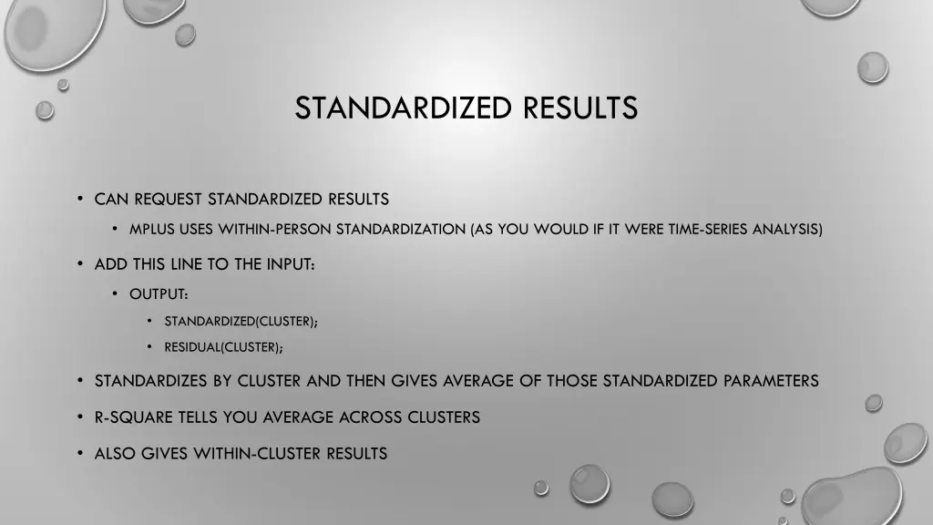 standardized results