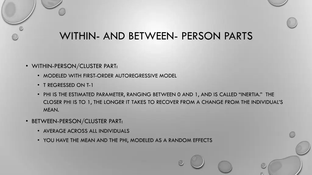 within and between person parts