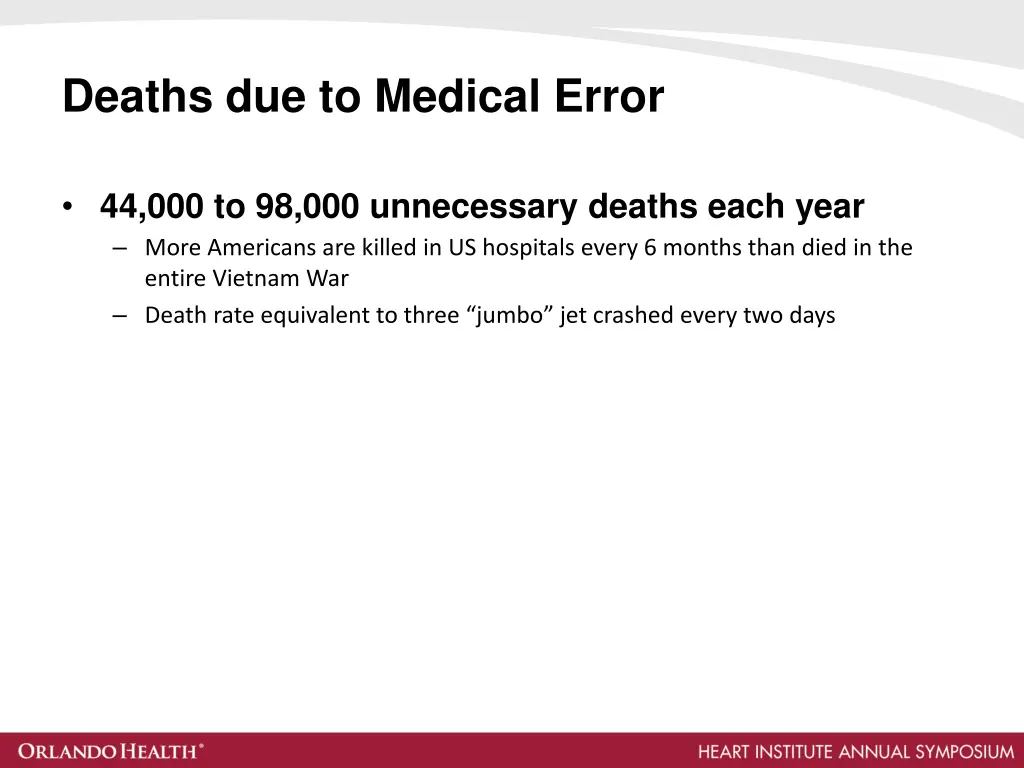 deaths due to medical error