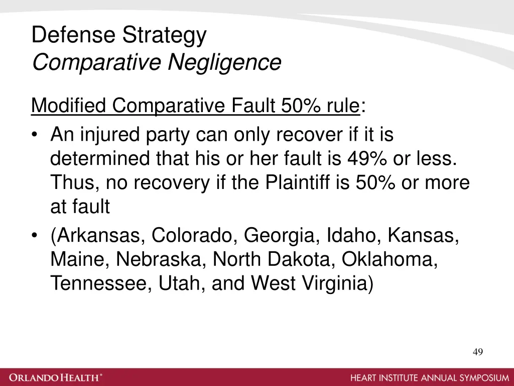 defense strategy comparative negligence