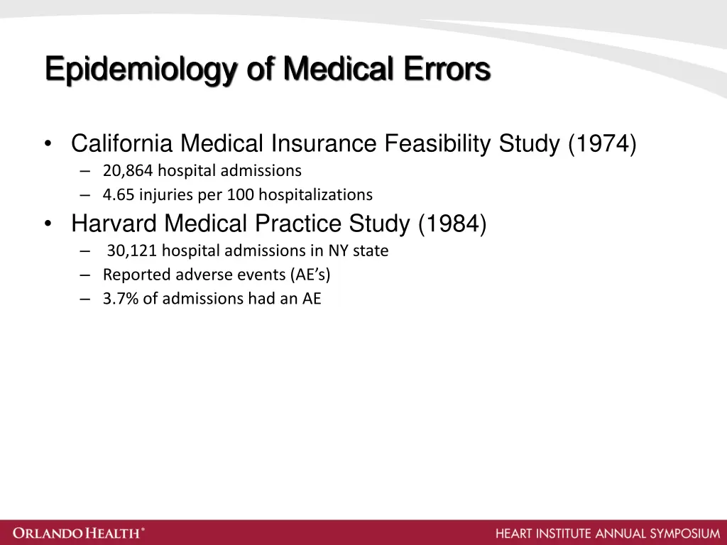 epidemiology of medical errors