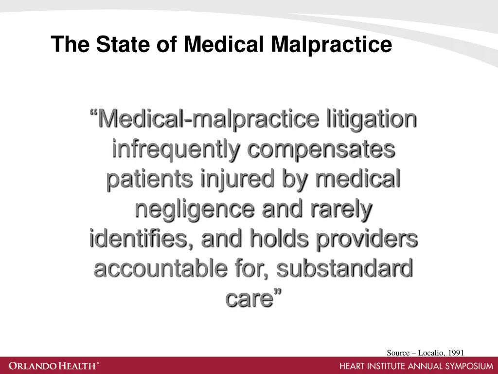 the state of medical malpractice