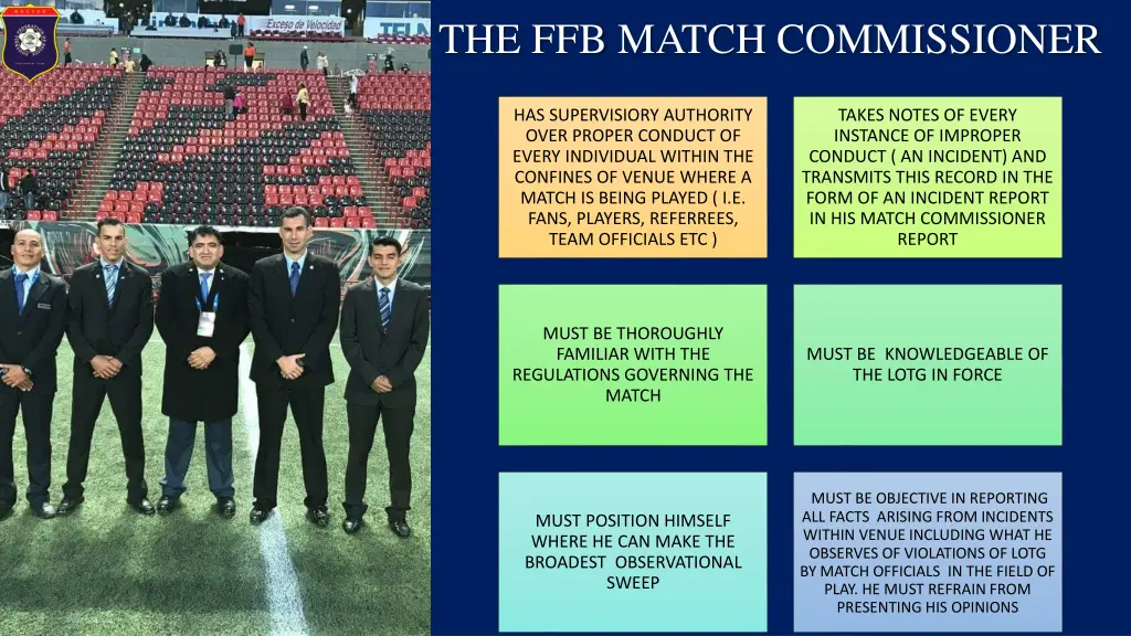 the ffb match commissioner