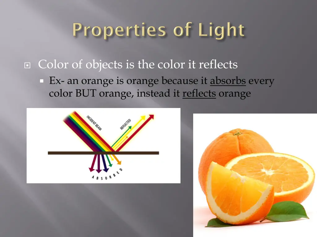 color of objects is the color it reflects