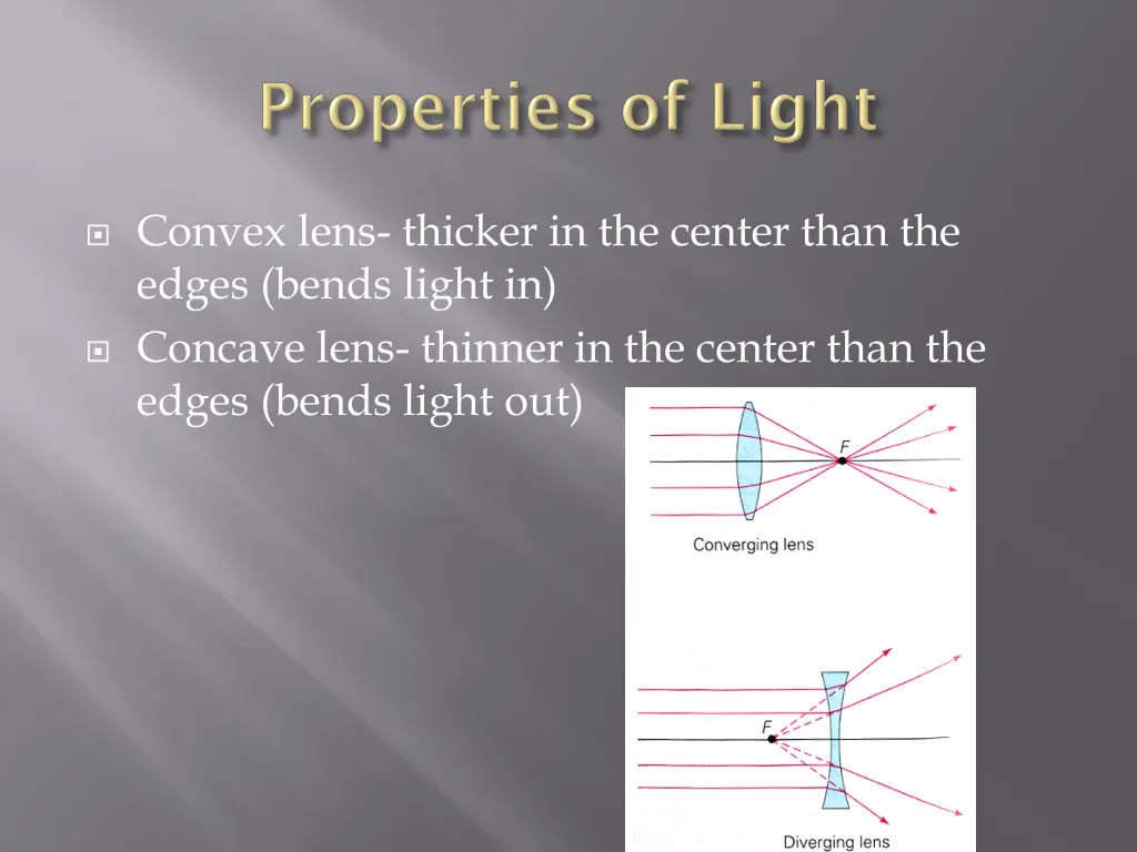 convex lens thicker in the center than the edges