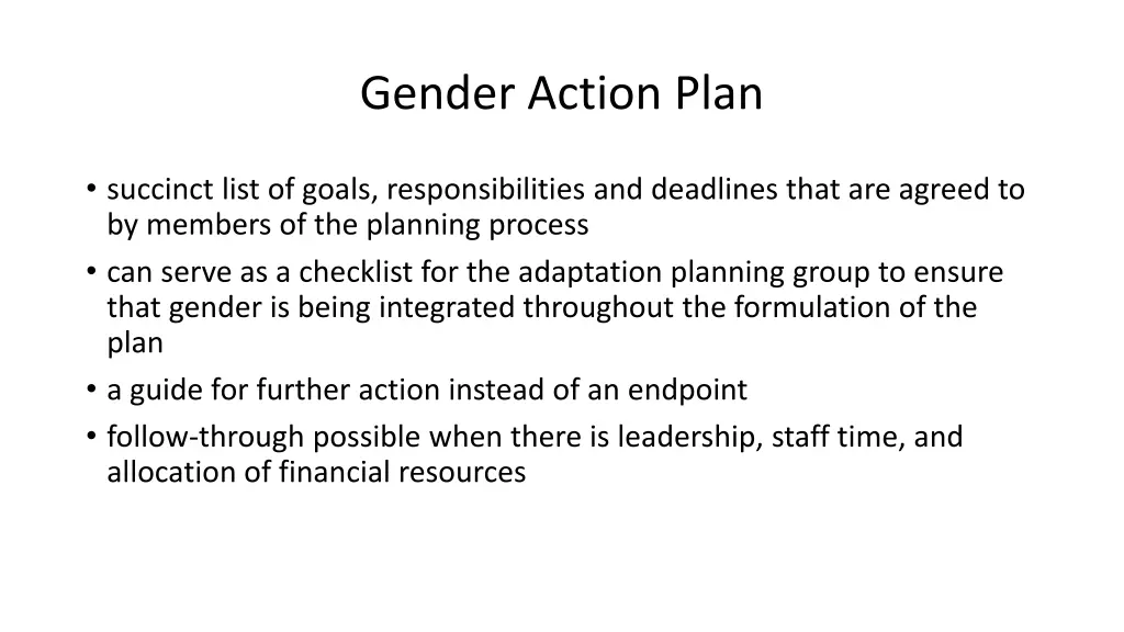 gender action plan