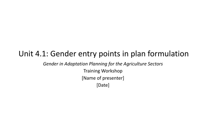 unit 4 1 gender entry points in plan formulation