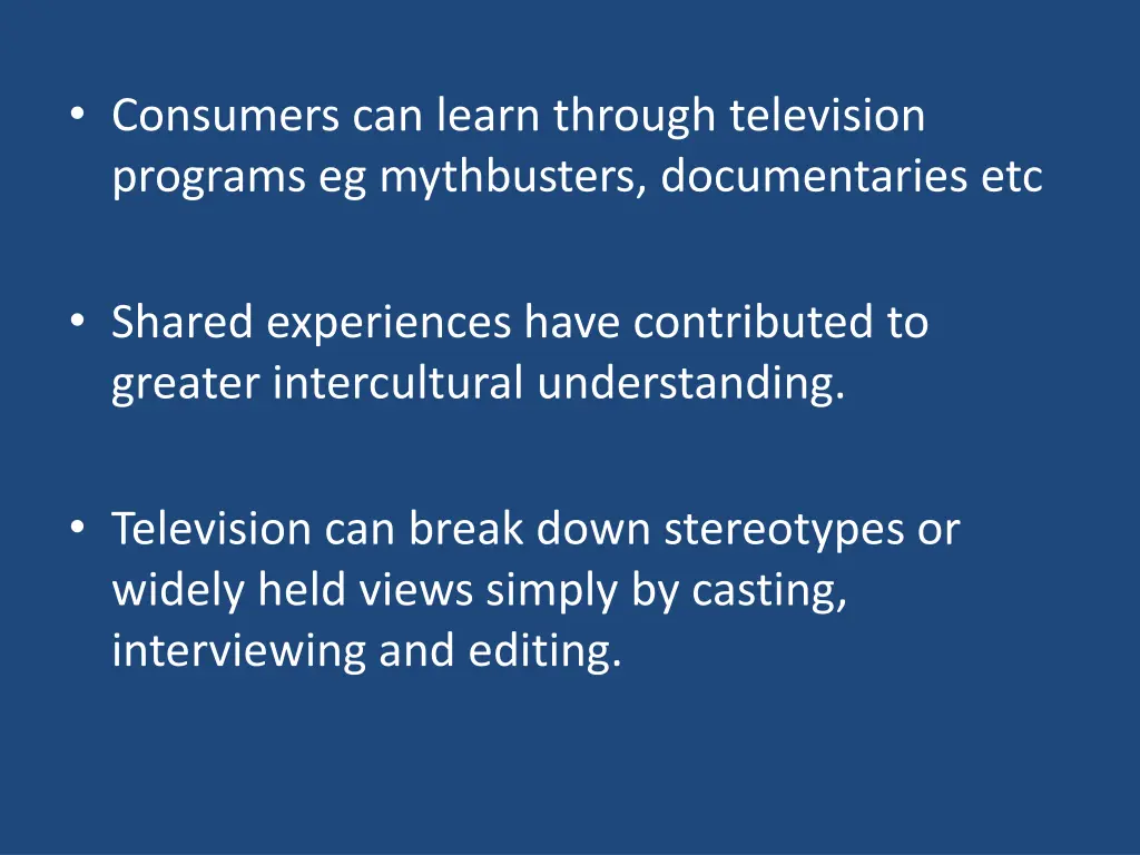 consumers can learn through television programs