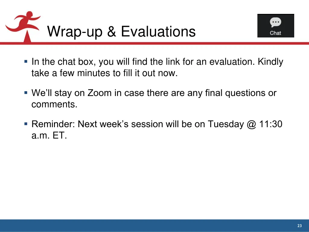 wrap up evaluations