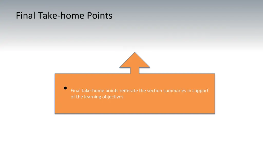 final take home points