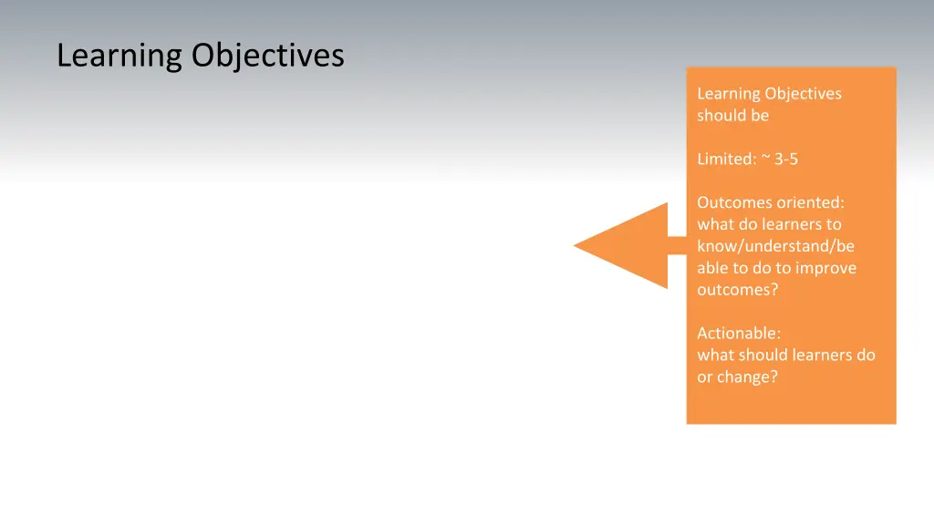 learning objectives