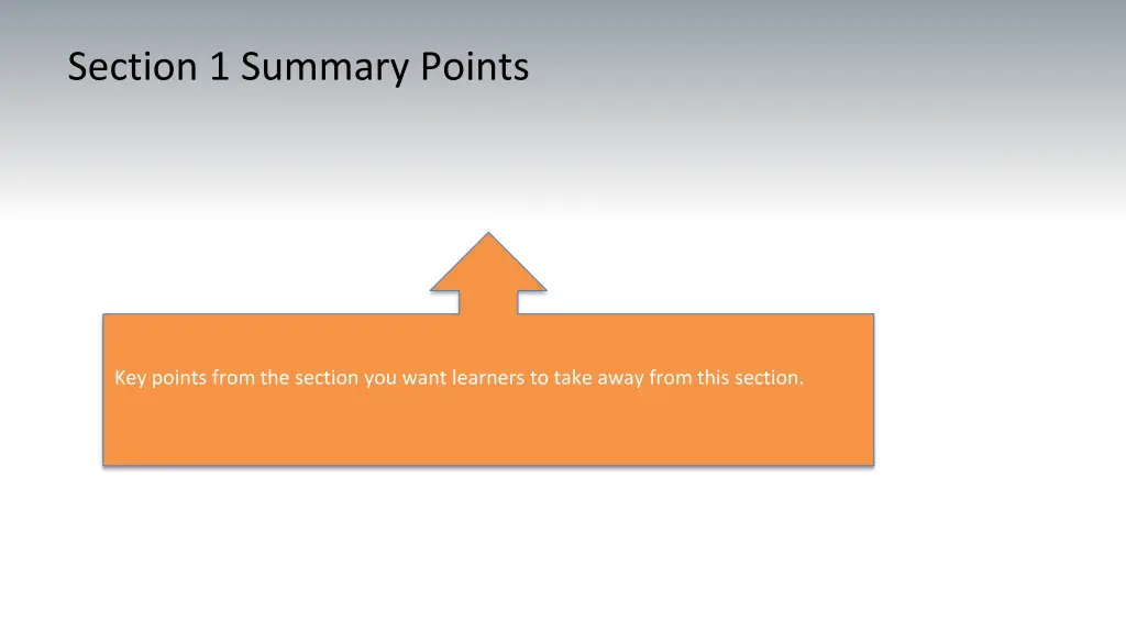 section 1 summary points