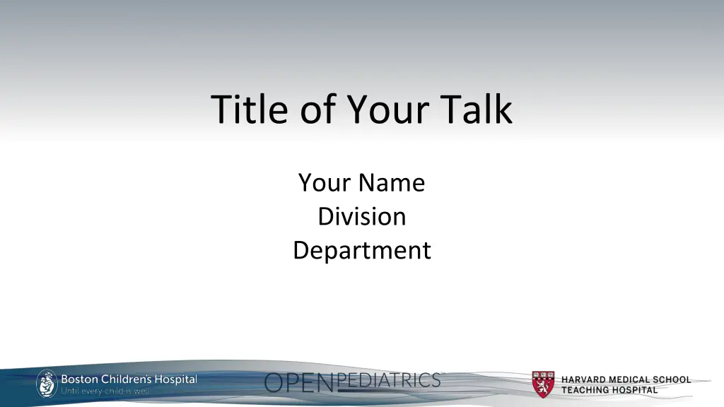 title of your talk