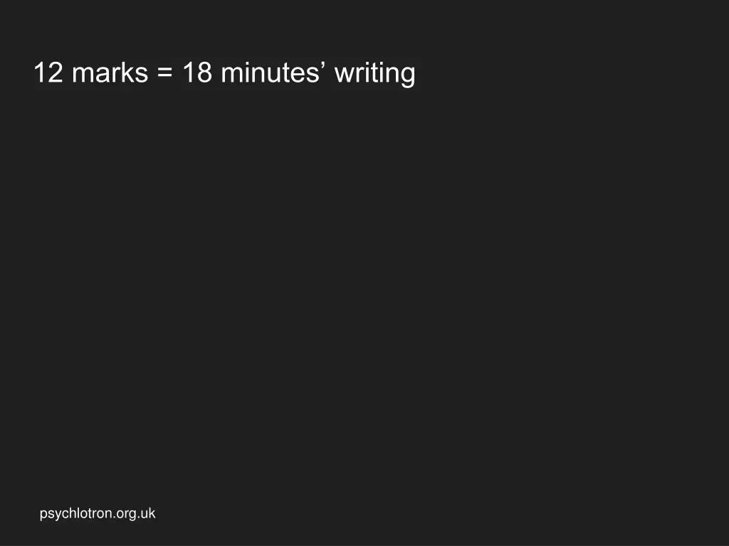 12 marks 18 minutes writing