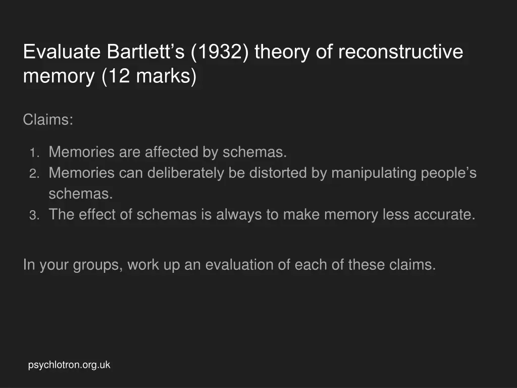 evaluate bartlett s 1932 theory of reconstructive