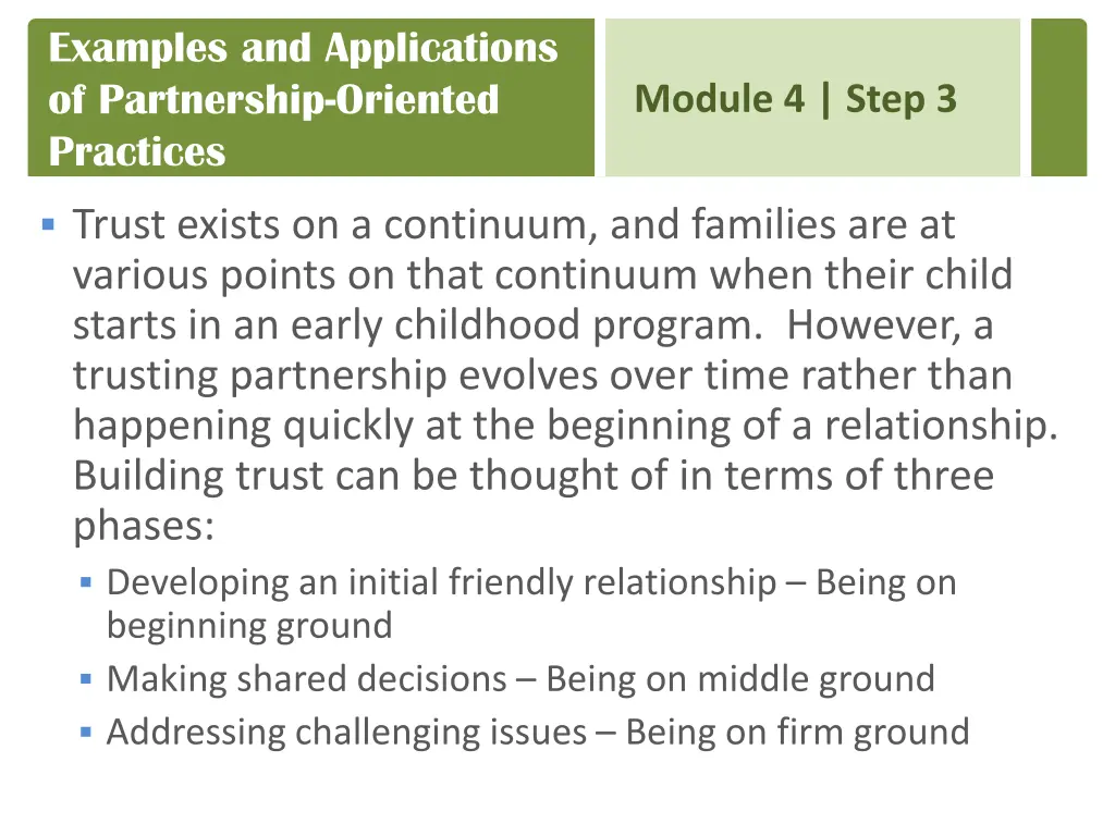 examples and applications of partnership oriented