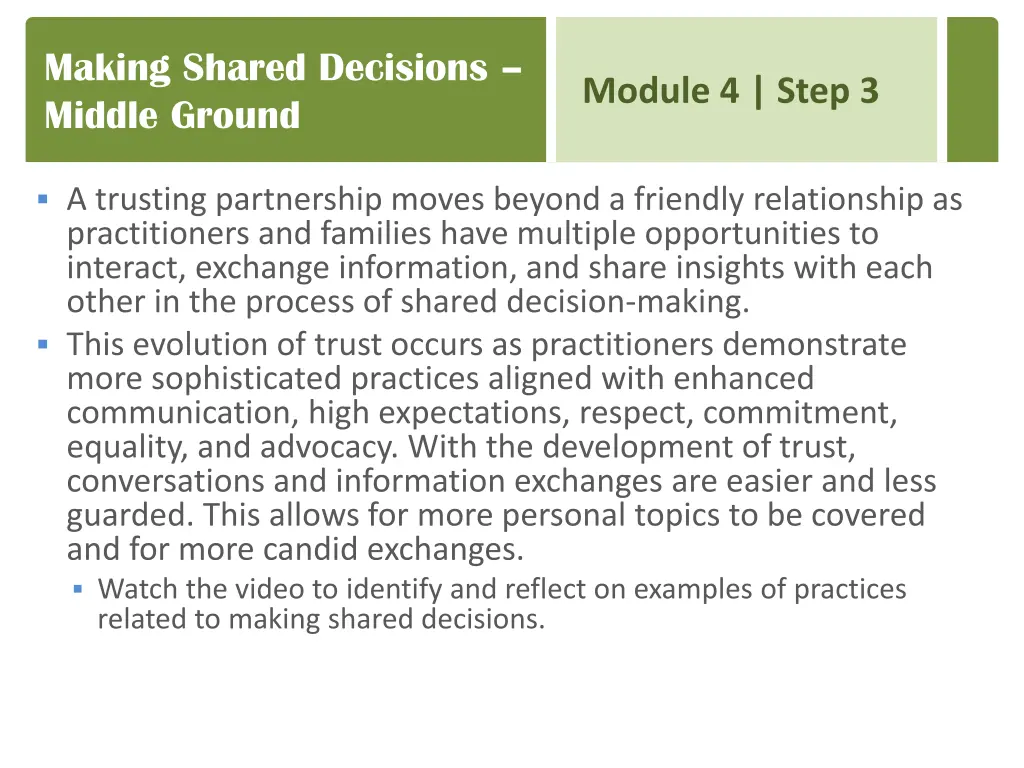 making shared decisions middle ground