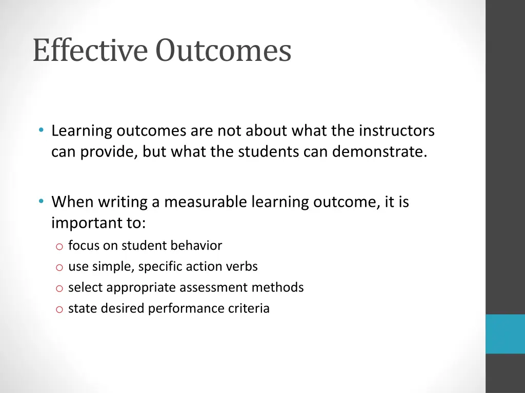 effective outcomes