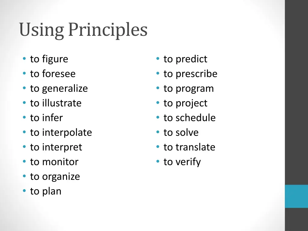 using principles 1