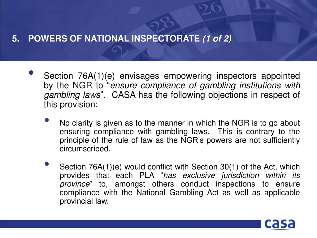 powers of national inspectorate 1 of 2