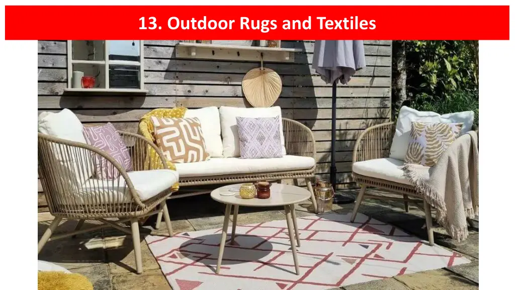 13 outdoor rugs and textiles