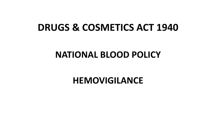 drugs cosmetics act 1940