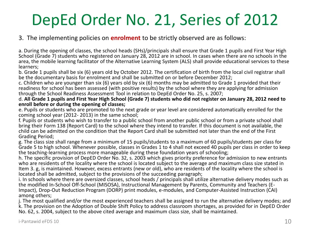 deped order no 21 series of 2012 3