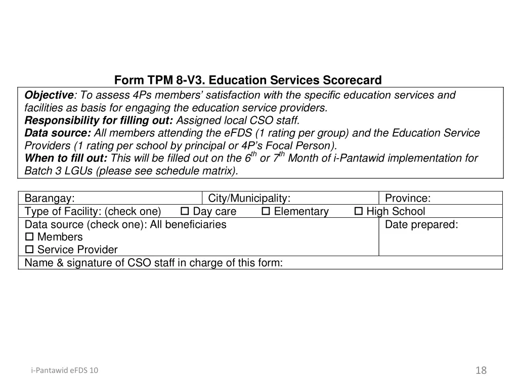 form tpm 8 v3 education services scorecard