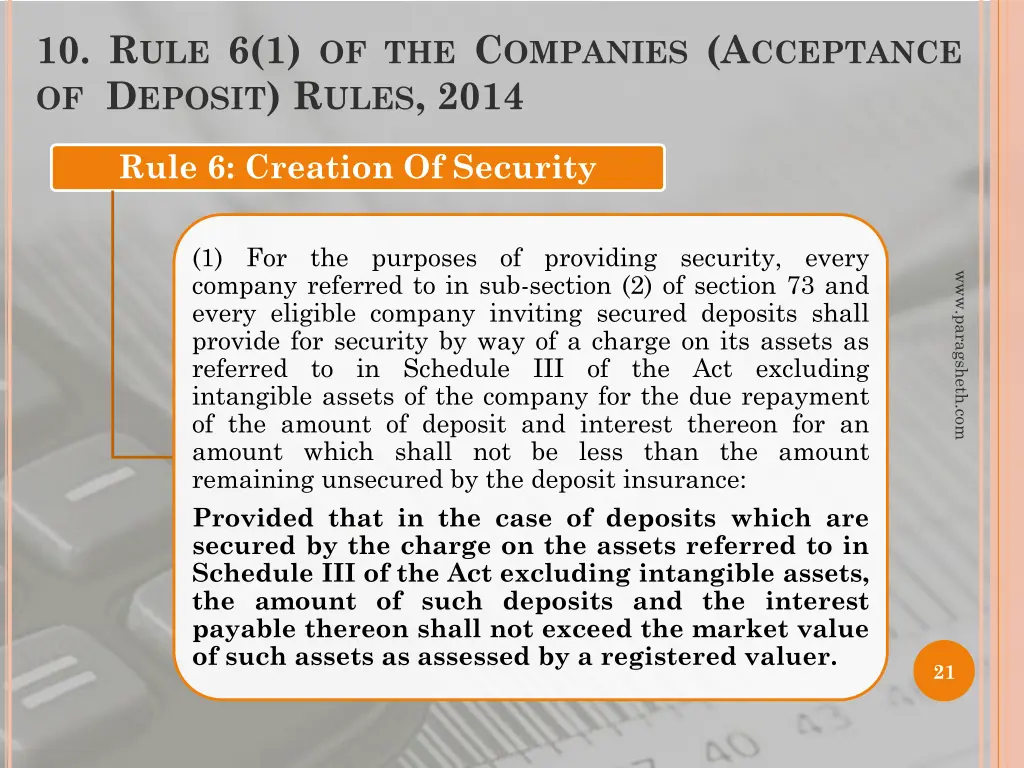 10 r ule 6 1 of the c ompanies a cceptance