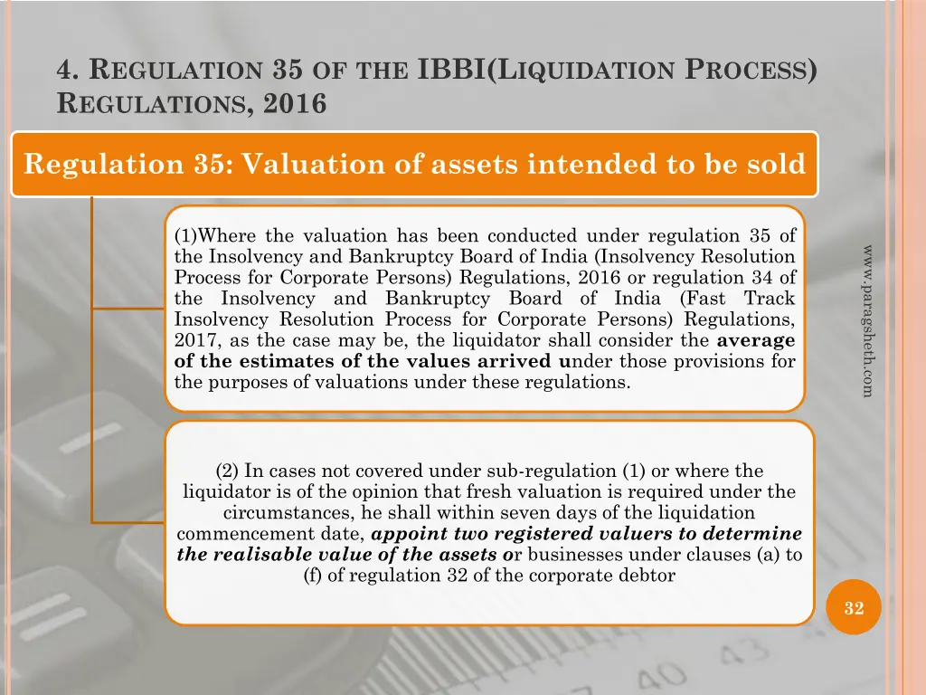 4 r egulation 35 of the ibbi l iquidation