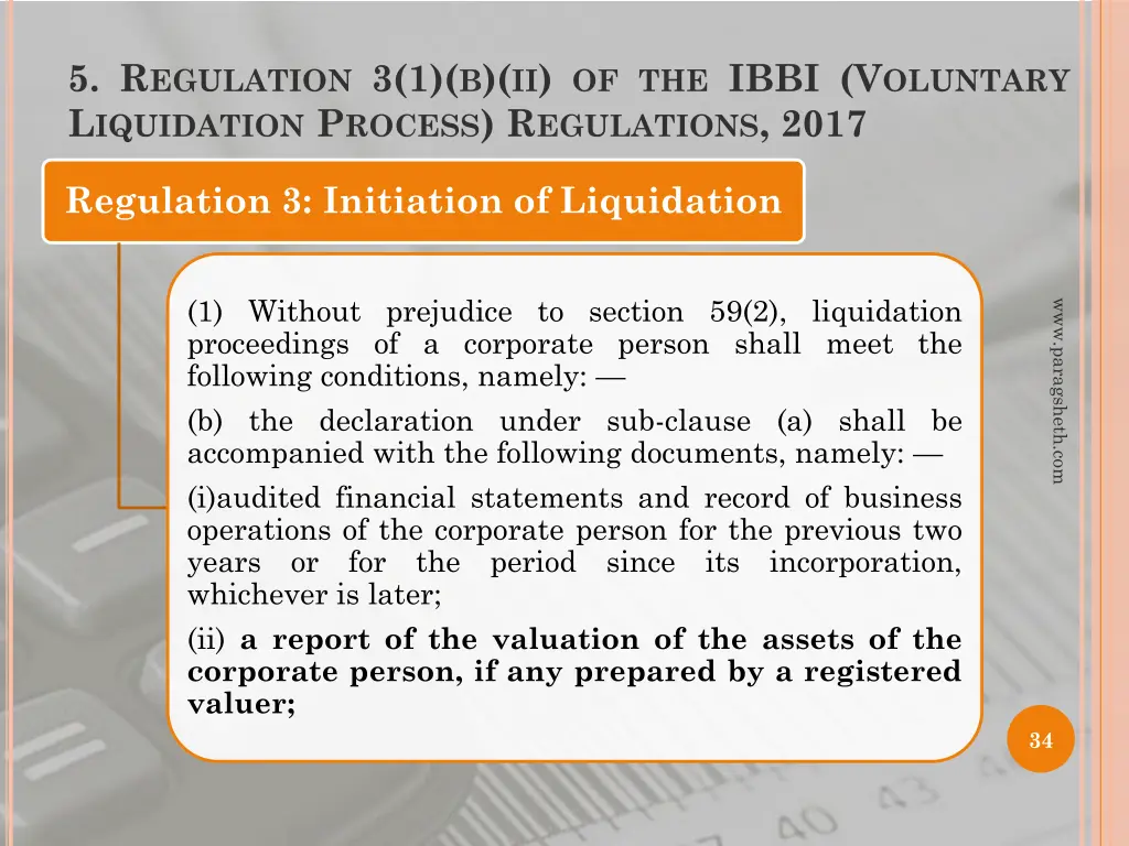 5 r egulation 3 1 b ii of the ibbi v oluntary