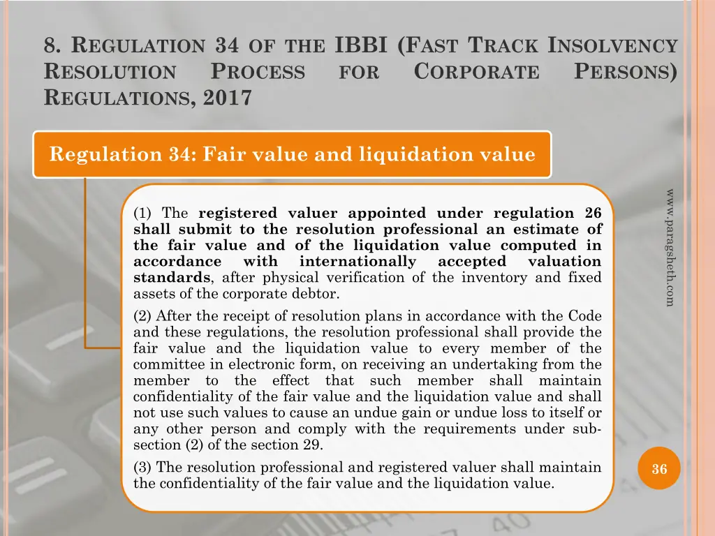 8 r egulation 34 of the ibbi f ast t rack