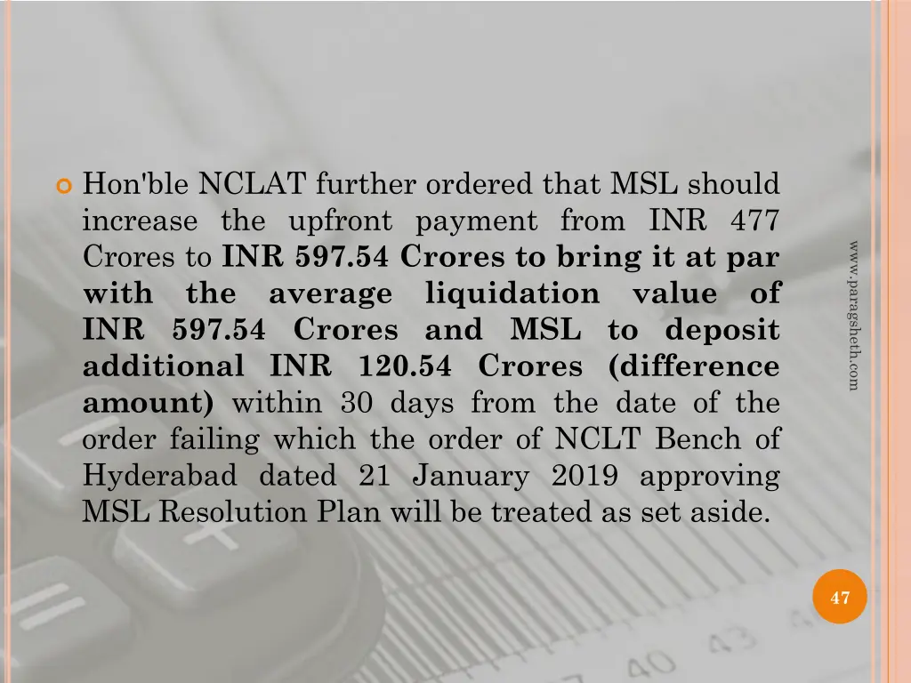 hon ble nclat further ordered that msl should