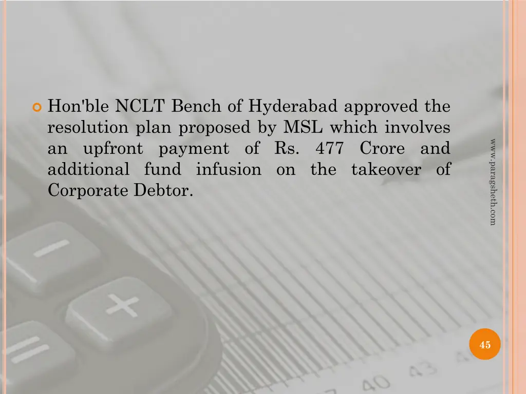 hon ble nclt bench of hyderabad approved