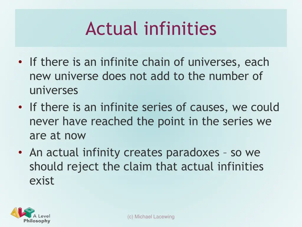 actual infinities 1