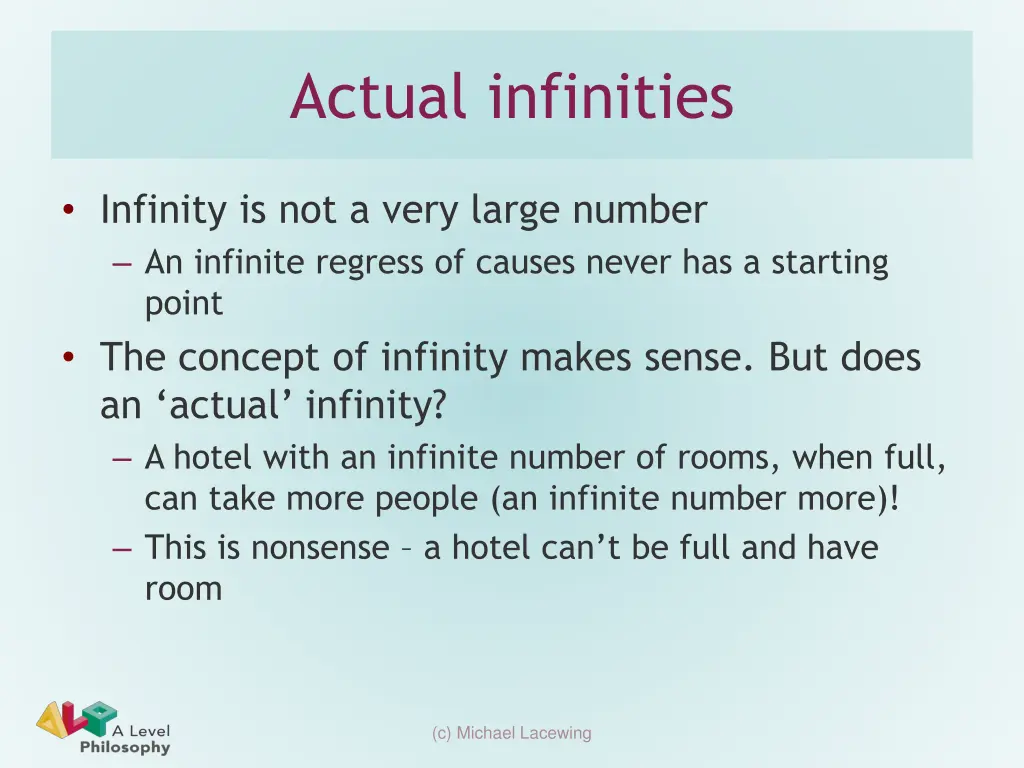 actual infinities