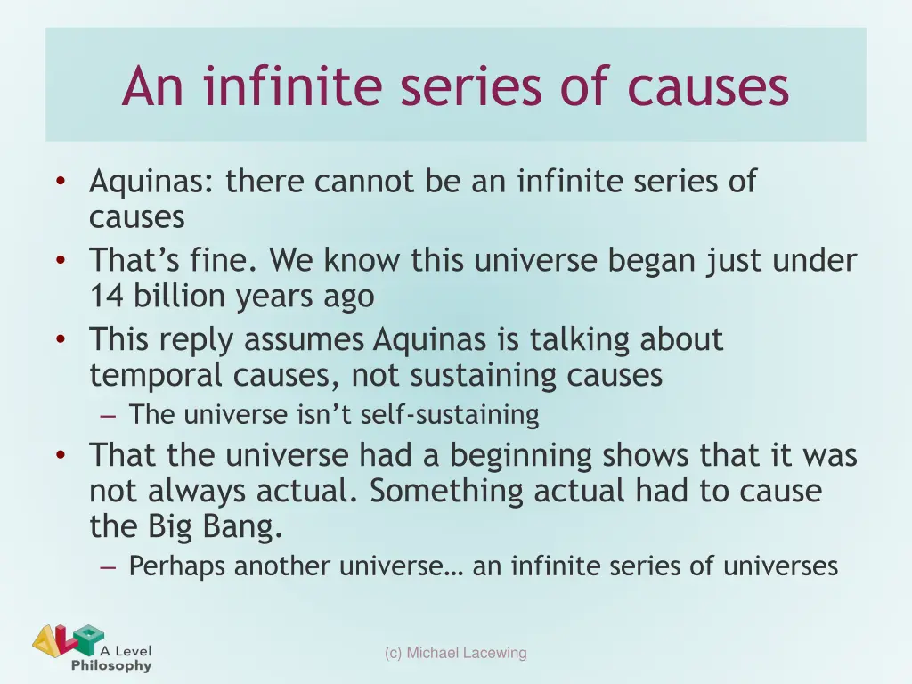 an infinite series of causes