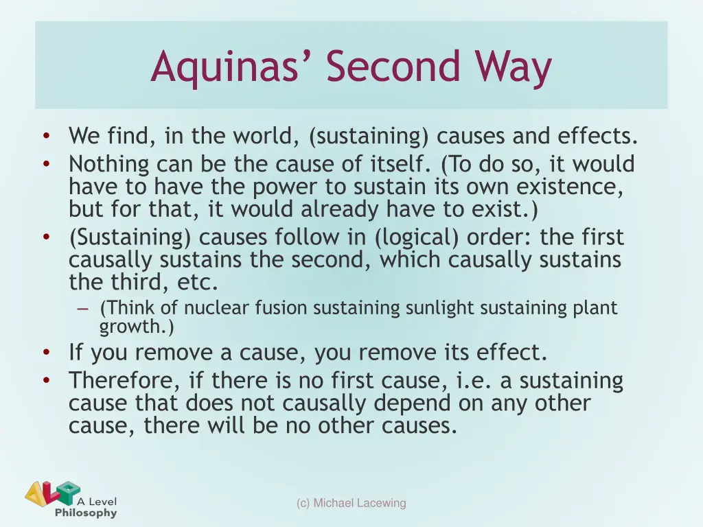 aquinas second way