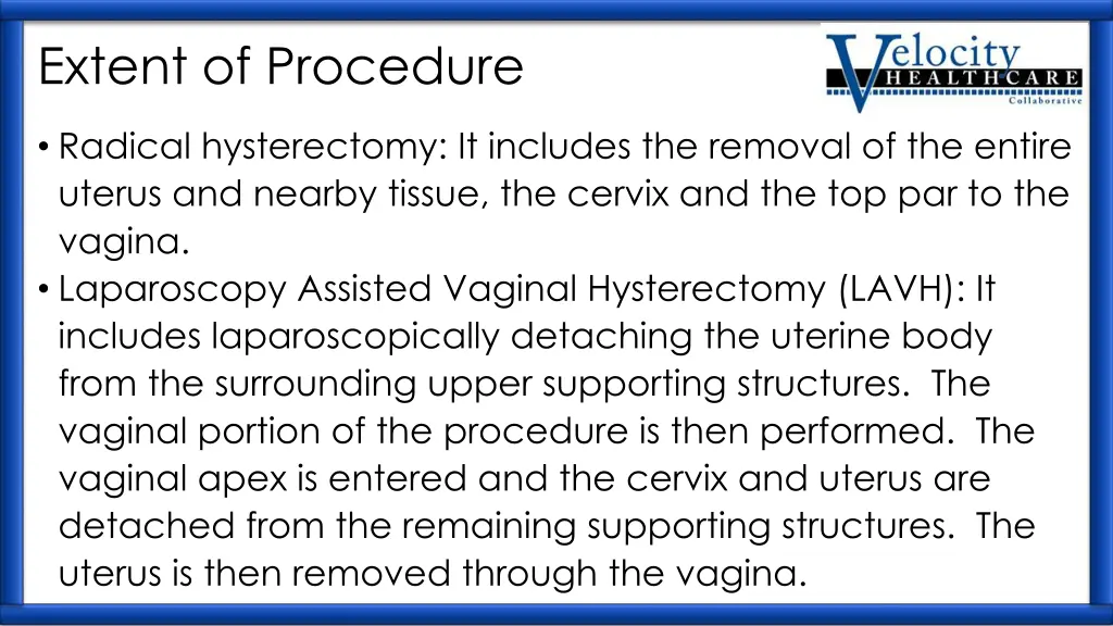 extent of procedure 1