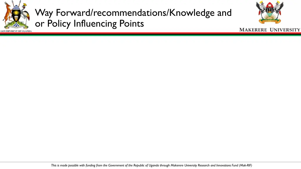 way forward recommendations knowledge