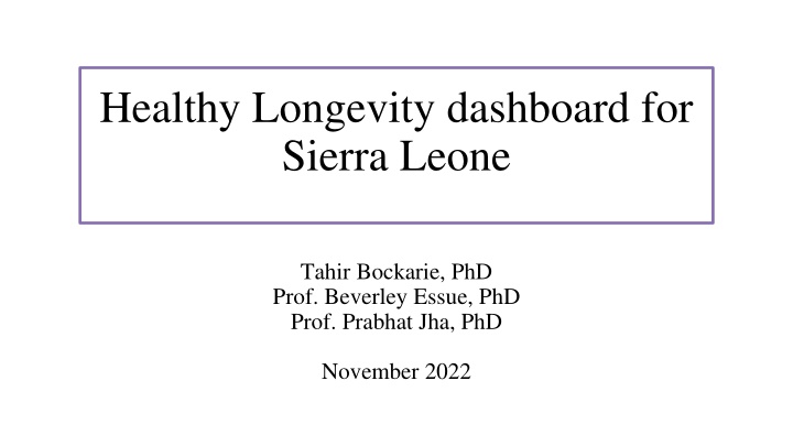 healthy longevity dashboard for sierra leone