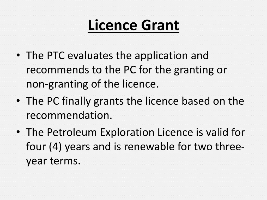 licence grant