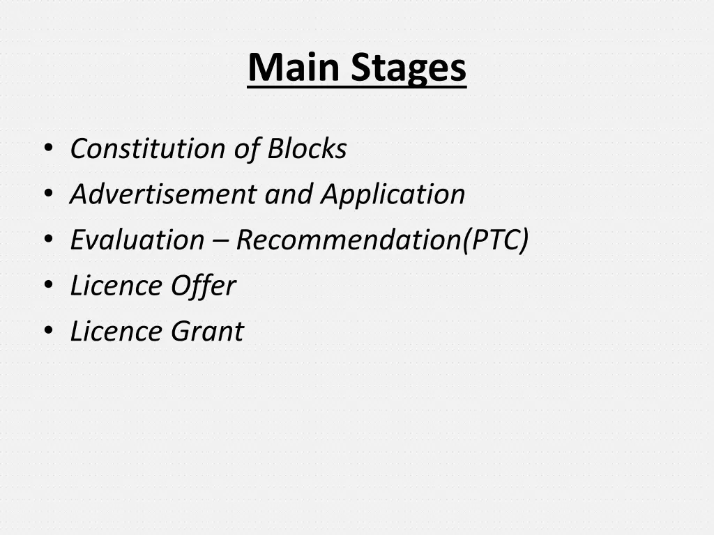 main stages