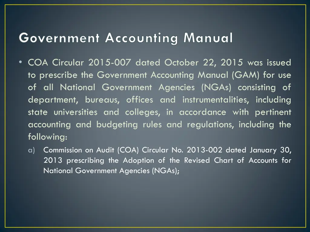 government accounting manual