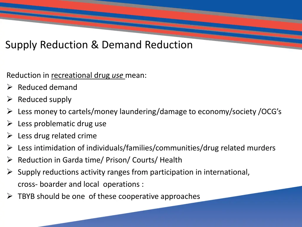 supply reduction demand reduction