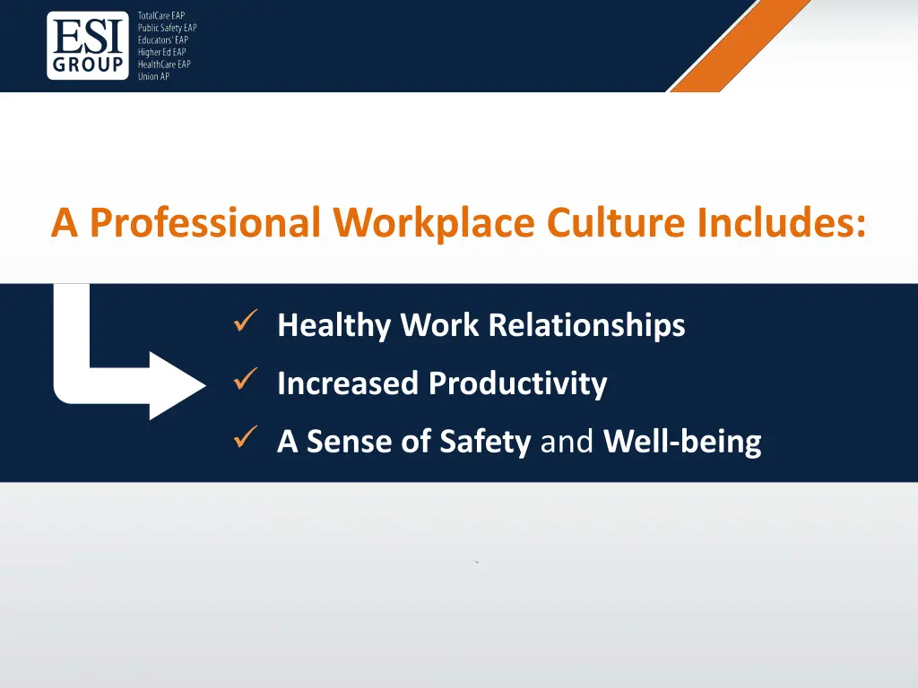 a professional workplace culture includes